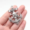 54x36mm 9.5g Multicolor Zinc Alloy Anchor Skull Charm Pendant for DIY Gothic Necklace Jewelry Making