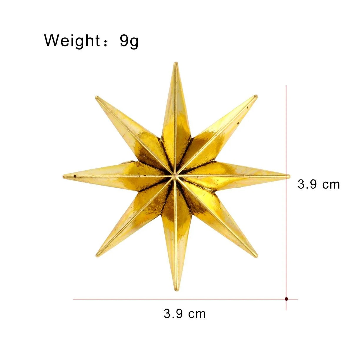 Elegant Eight Point Star Alloy Brooch, Silver Tone Geometric Lapel Pin Corsage For Women's Suit Accessory