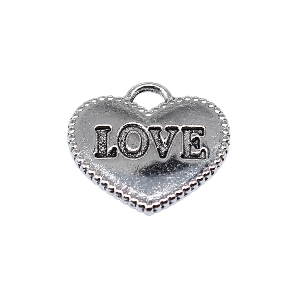 12x14mm 0.77g Antique Silver Zinc Alloy LOVE Letter Charm Pendant for DIY Bracelet Necklace Making
