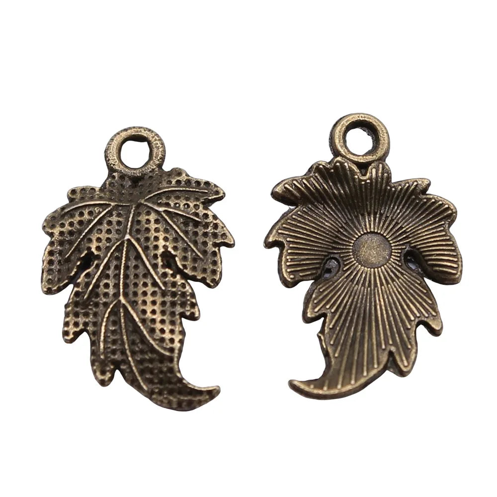20x12mm 0.9g Multicolor Zinc Alloy Leaf Charm Pendant for DIY Handmade Jewelry Accessories
