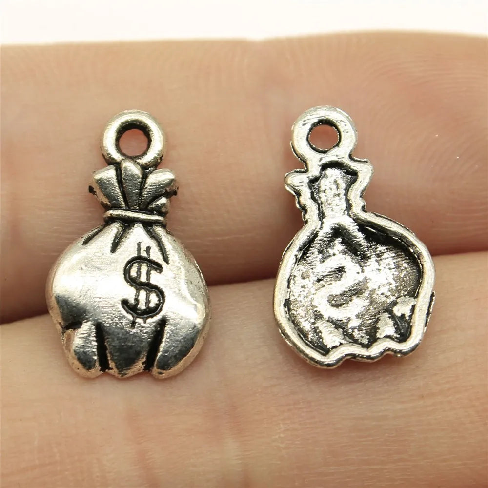 19x11mm 1g Multicolor Zinc Alloy Money Bag Charm Pendant for DIY Jewelry Making