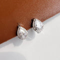 Elegant Teardrop Zircon Hoop Stud & Clip On No Piercing Screw Back Office Fashion Earrings
