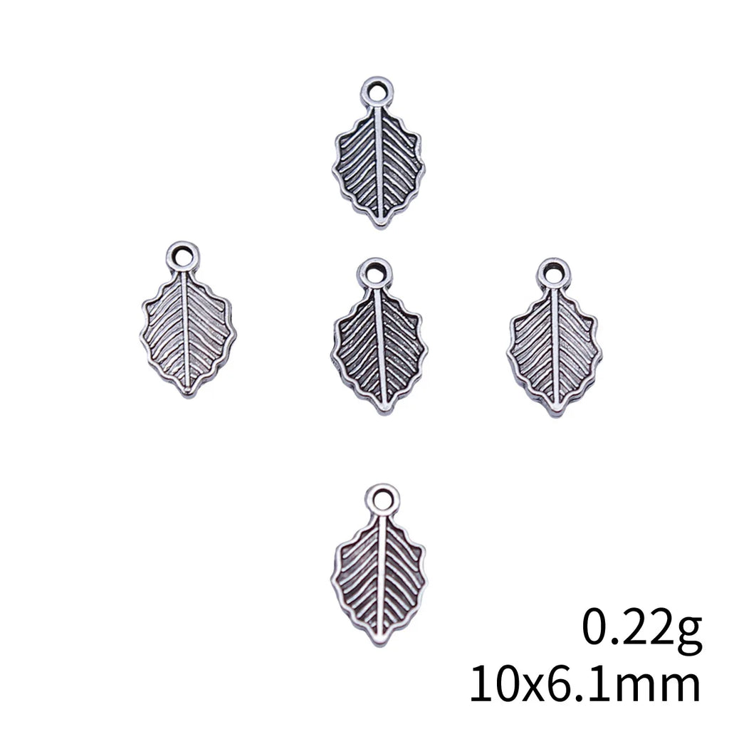 10x6.1mm 0.22g Multicolor Zinc Alloy Leaf Charm Pendant for DIY Necklace Bracelet Jewelry Making