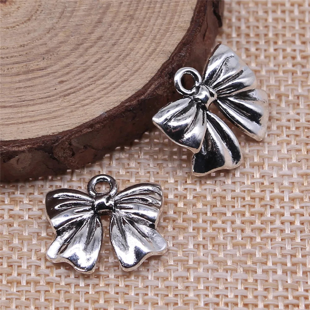 17x16mm 1.7g Multicolor Zinc Alloy Bow Butterfly Charm Pendant for DIY Bracelet Necklace Jewelry Making