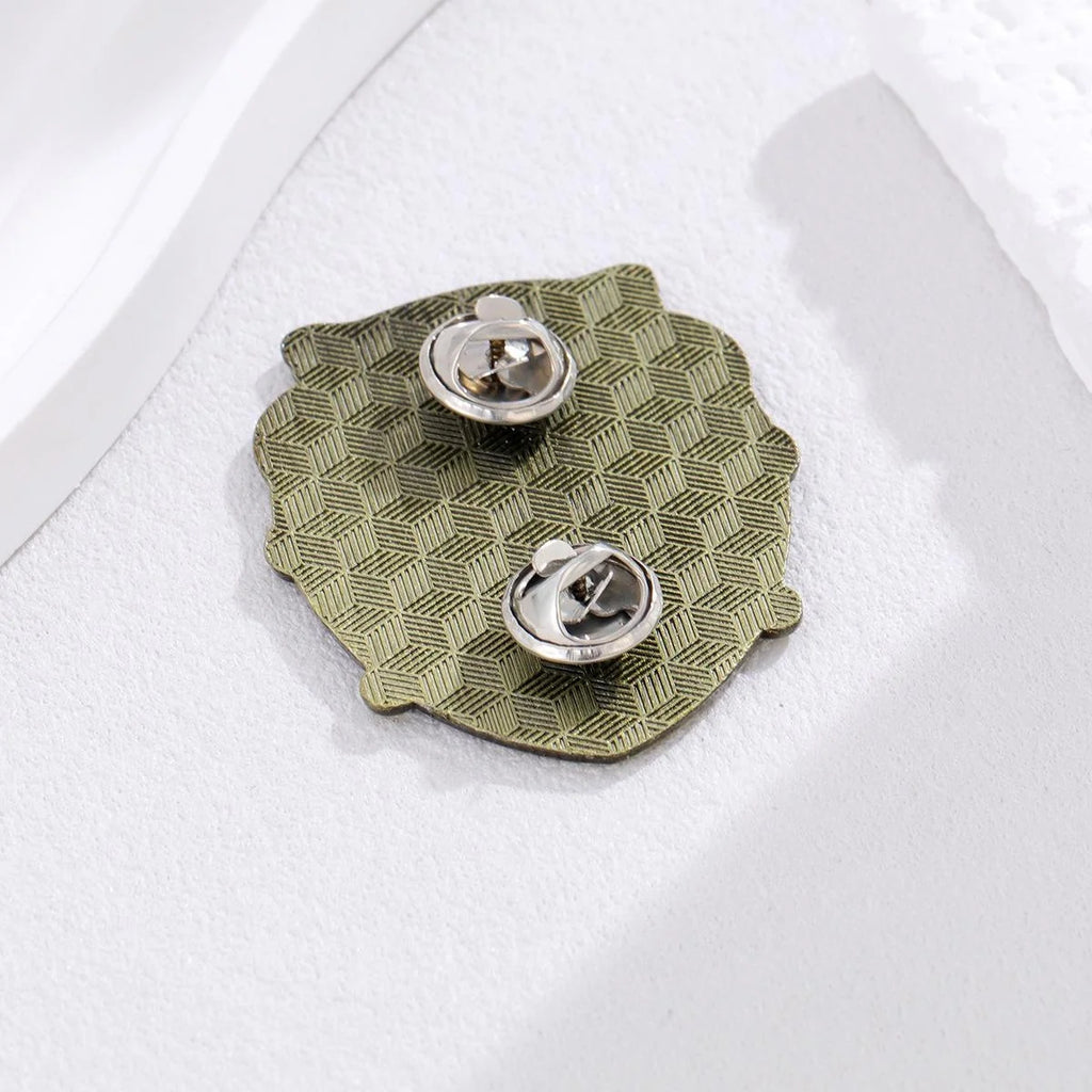 Vintage Alloy Enamel Raccoon Detective Police Shield Badge Brooch, Star Lapel Pin Suit Accessory Gift