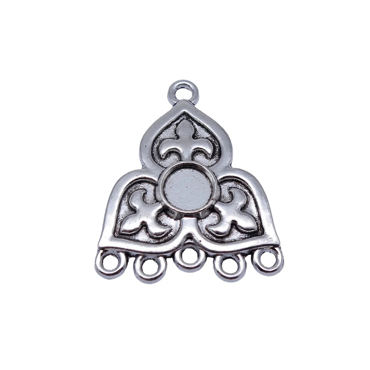 28x23mm 2.3g Antique Silver Zinc Alloy Earring Connector Charm for DIY Dangle Earring Making