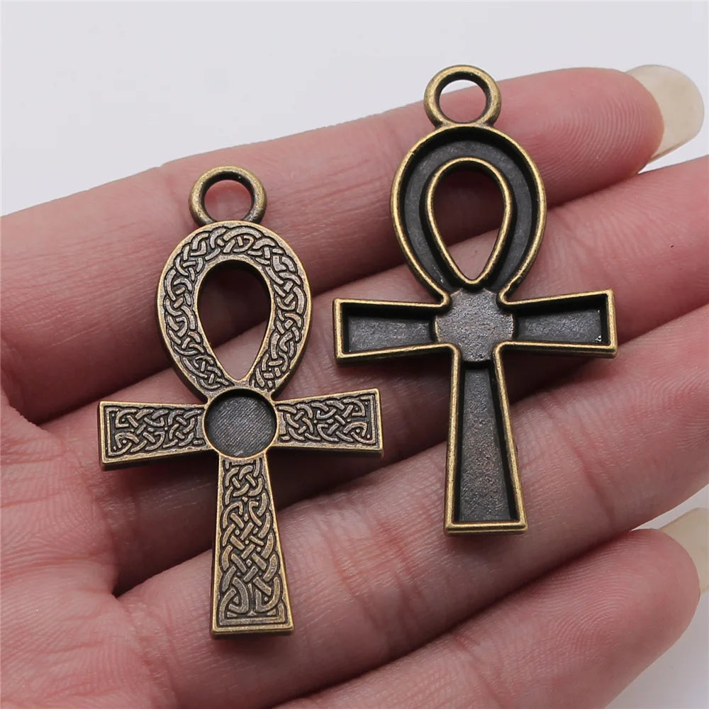 27x47mm 3.6g Multicolor Zinc Alloy Cross Charm Pendant for DIY Necklace Bracelet Making