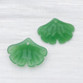 Glass Ginkgo Leaf Drilled Charm Pendant Beads for Hairpin Necklace Jewelry Making