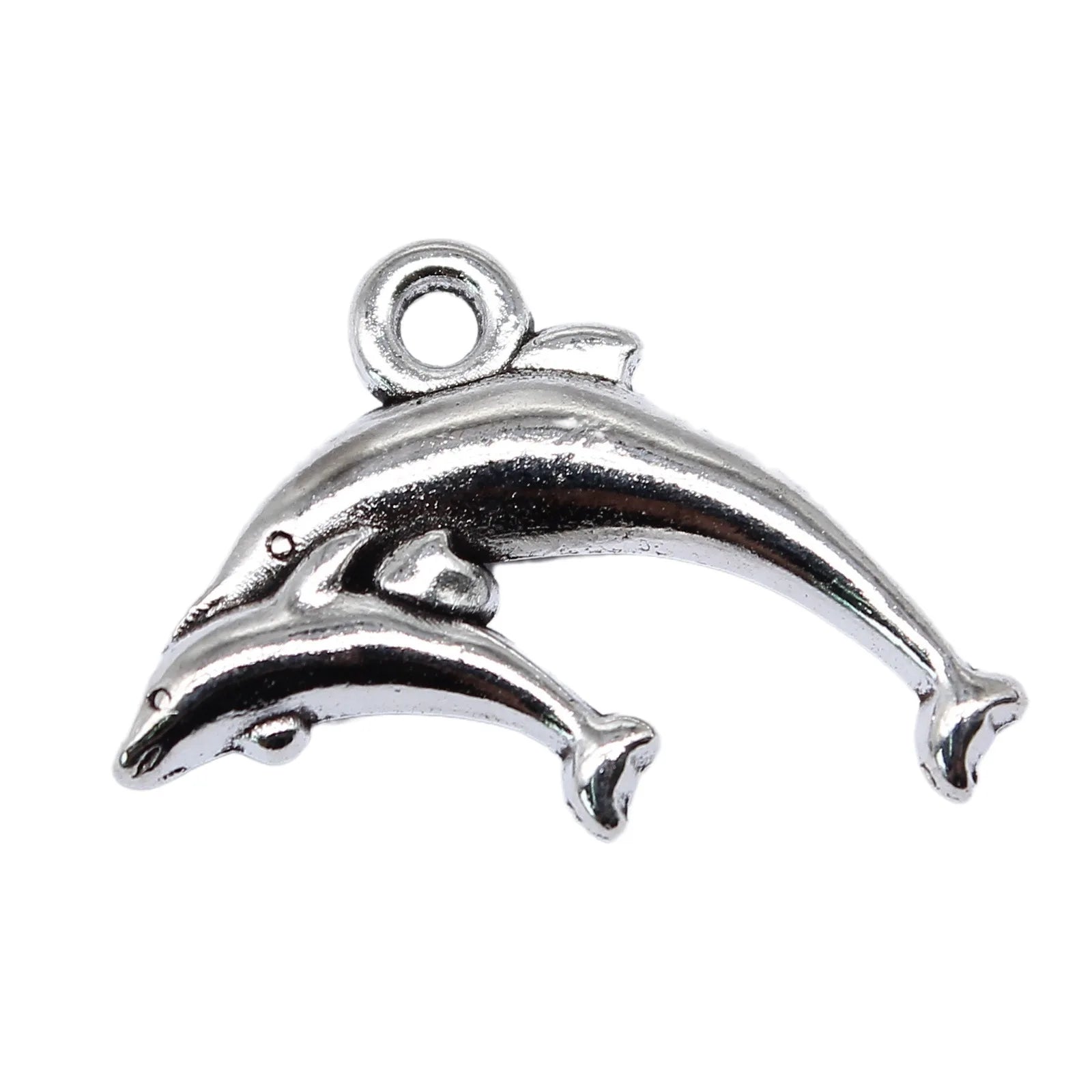 16x23mm 1.4g Antique Silver Zinc Alloy Dolphin Charm Pendant for DIY Bracelet Necklace Jewelry Making