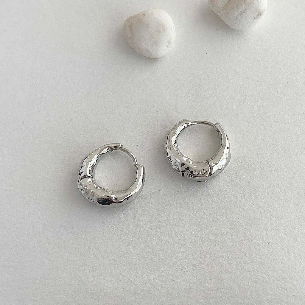 18K Gold Plated Copper Geometric Round Drop Earrings, Light Luxury Tarnish Resistant Jewelry