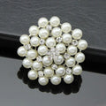 Elegant Multi Pearl Rhinestone Flower Brooch, Gold Tone Alloy Lapel Pin Corsage Suit Accessory Gift