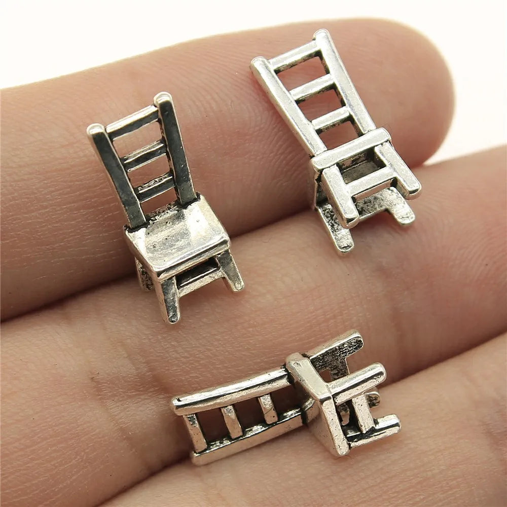 17x7x6mm 1.2g Multicolor Zinc Alloy 3D Mini Chair Charm Pendant for Dollhouse DIY Jewelry Making