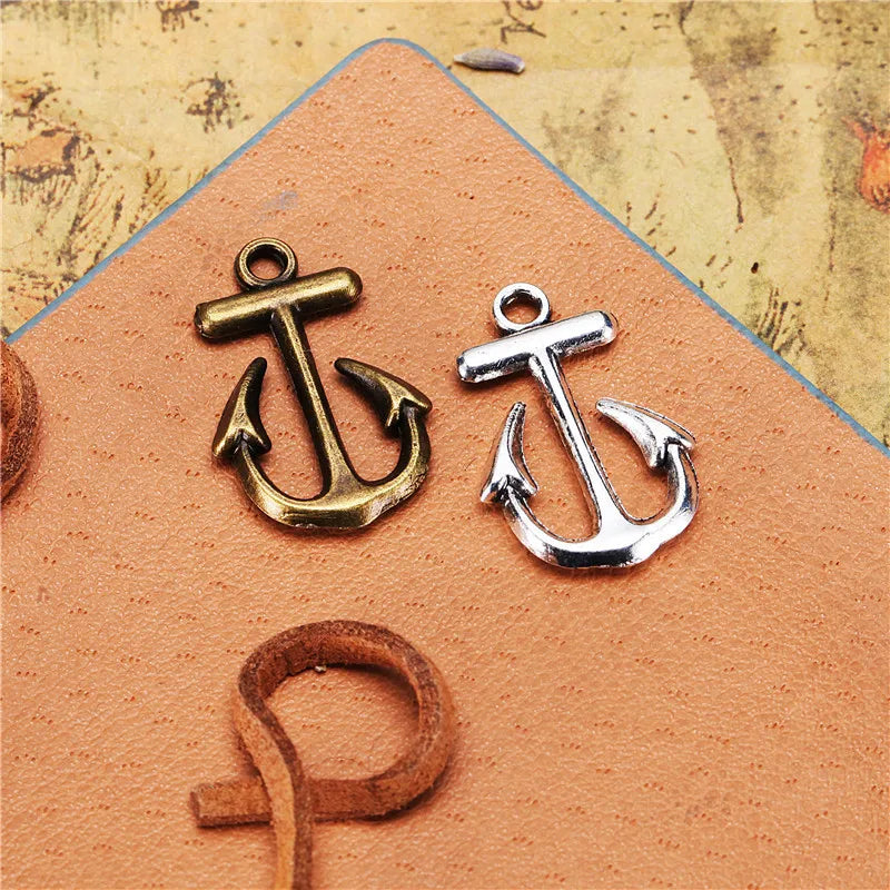 23x15MM Antique Silver Zinc Alloy Anchor Charm Pendant for DIY Necklace Bracelet Jewelry Making