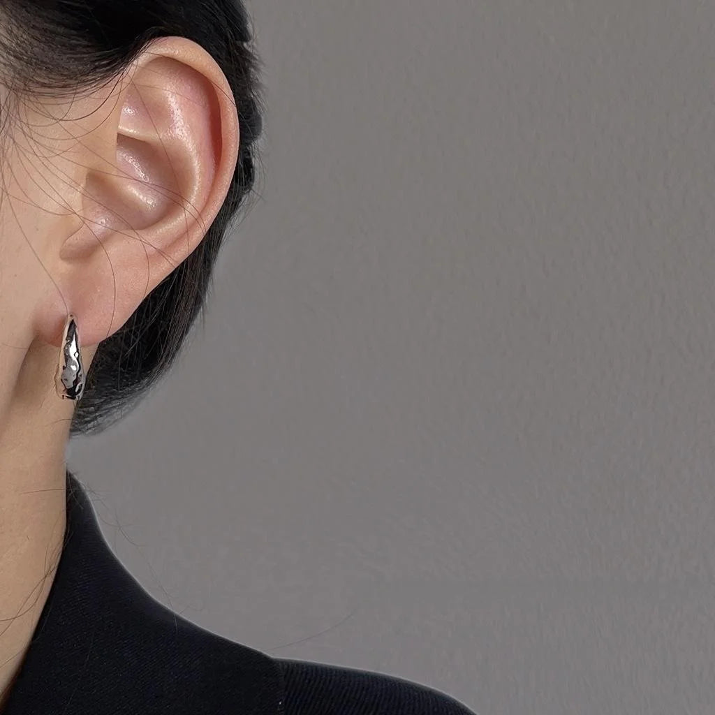 18K Gold Plated Copper Geometric Round Drop Earrings, Light Luxury Tarnish Resistant Jewelry