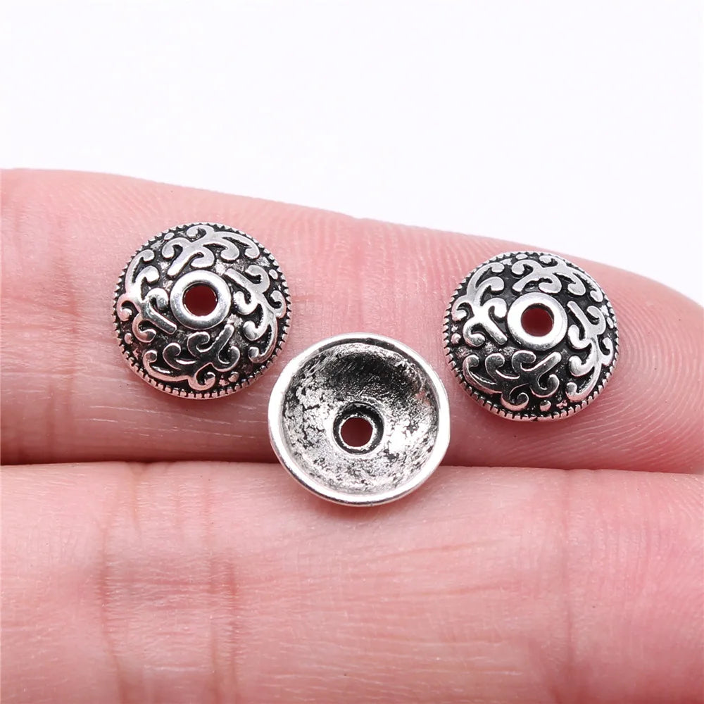 12x12x4mm 0.7g Multi-Color Zinc Alloy Flower Bead Caps for DIY Beaded Bracelet Jewelry Making