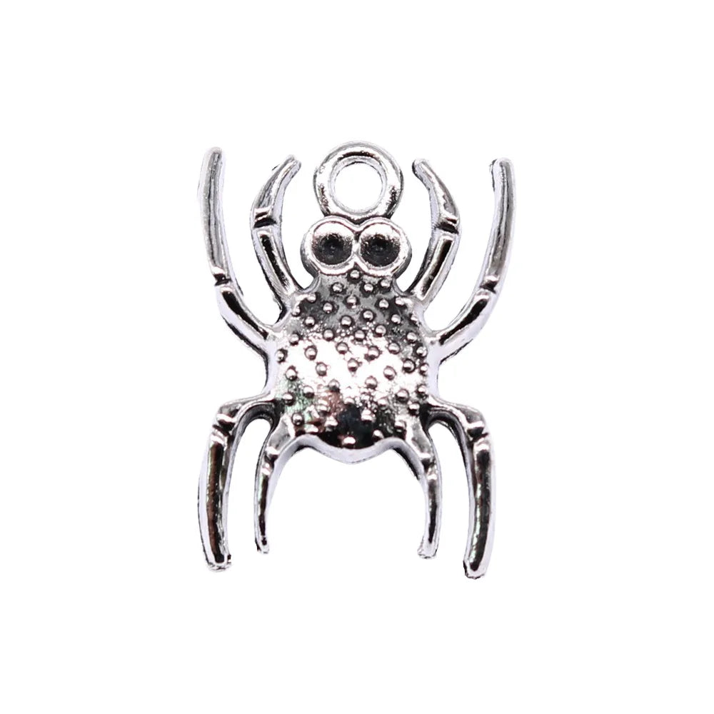 19x14mm 1.35g Multicolor Zinc Alloy Spider Charm Pendant for DIY Necklace Bracelet Jewelry Making
