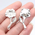 37x19mm 2.6g Antique Silver Zinc Alloy Flower Charm Pendant for Necklace Bracelet DIY Jewelry