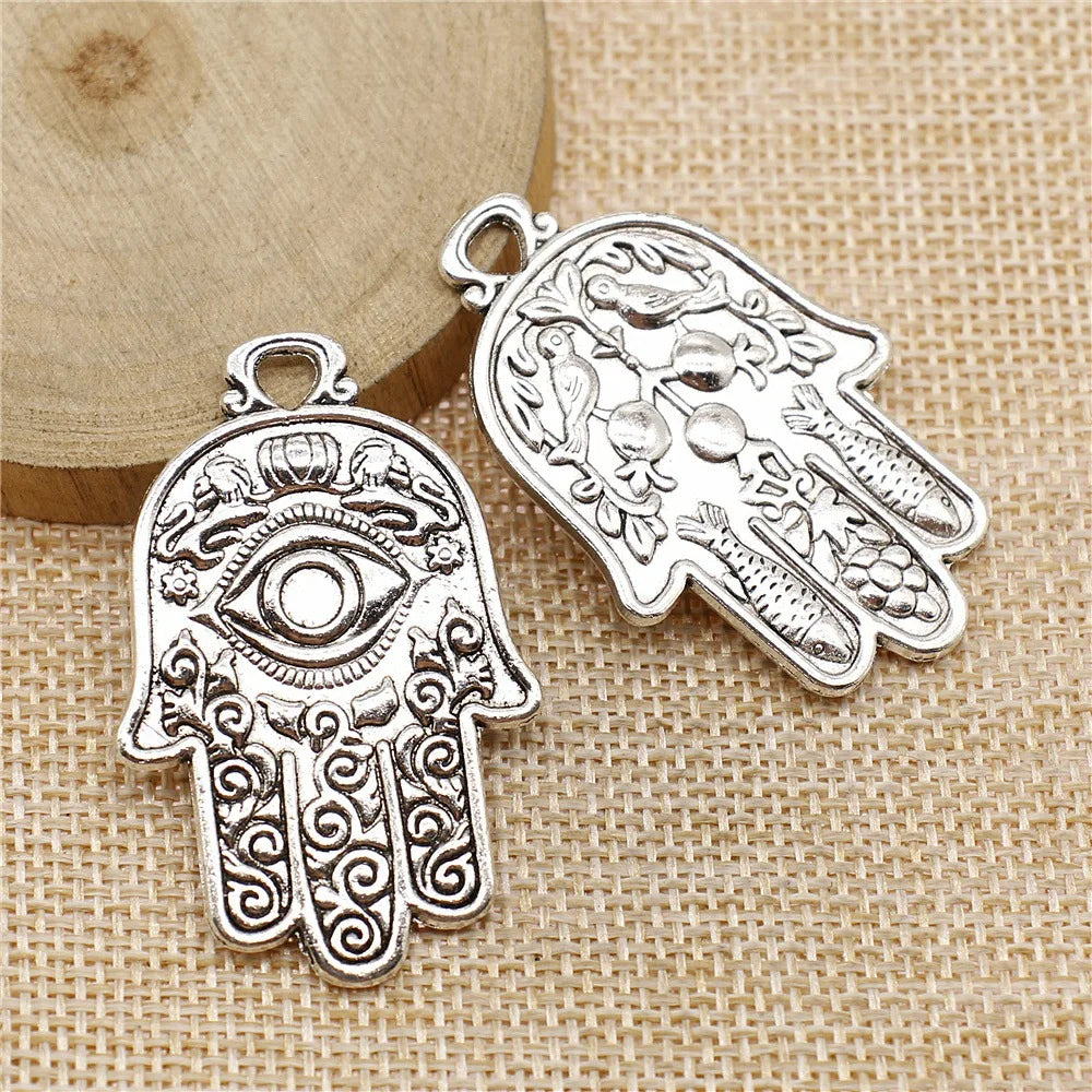 48x30mm 8.8g Multicolor Zinc Alloy Large Hand Charm Pendant for DIY Necklace Bracelet Making