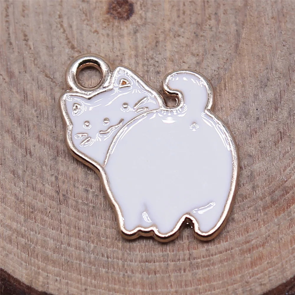 14x19mm 1.1g KC Gold Zinc Alloy Cat Charm Pendant for DIY Necklace Bracelet Jewelry Accessories