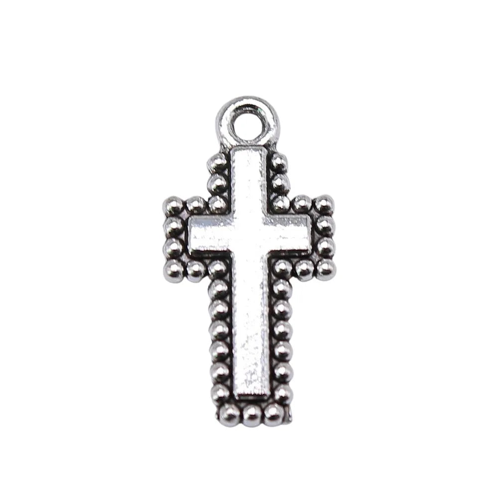 20x10mm 1g Antique silver zinc alloy Cross charm pendant for DIY bracelet necklace jewelry making