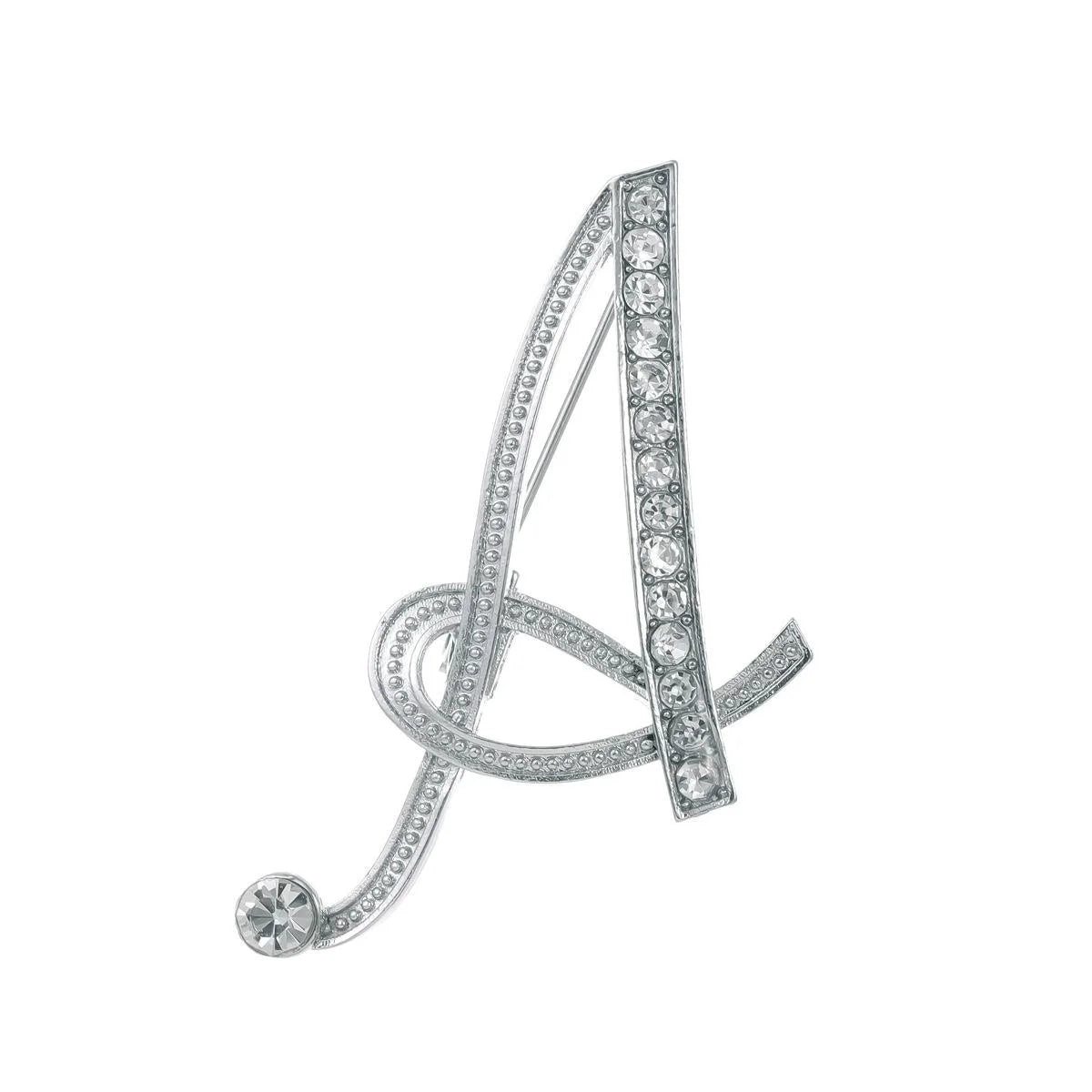 Elegant Rhinestone Alloy Letter A Brooch, Crystal Alphabet Lapel Pin Corsage Suit Accessory Gift