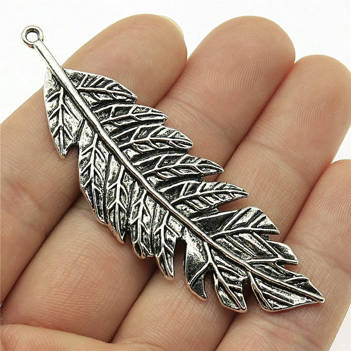71x22mm 10g Multicolor Zinc Alloy Large Leaf Charm Pendant for DIY Necklace Jewelry Making