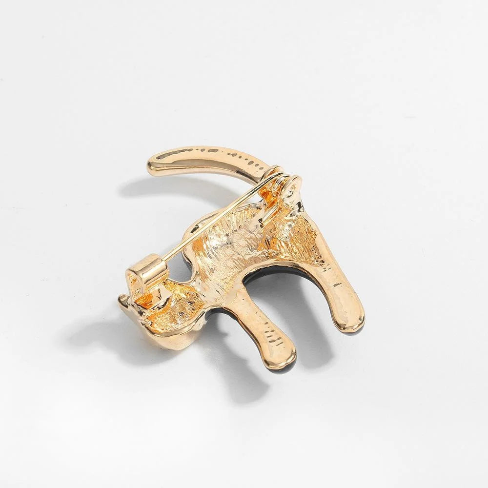 Cute Enamel Spotted Cat Brooch In Alloy, Korean Style Animal Lapel Pin For Women Suit Accessory Gift