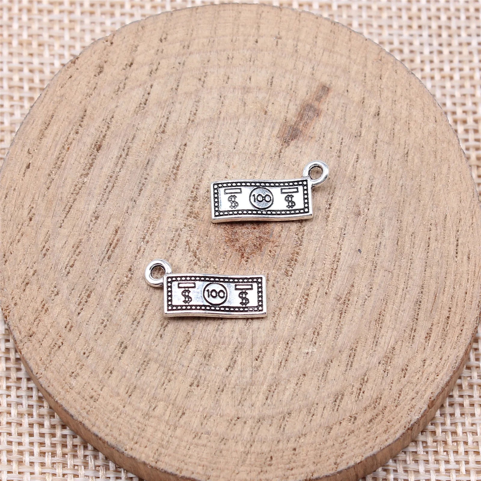 7x15mm 0.68g Multicolor Zinc Alloy Dollar Money Charm Pendant for DIY Necklace Bracelet Making