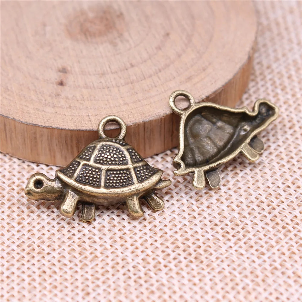 27x19mm 1.9g Multicolor Zinc Alloy Turtle Charm Pendant for Ocean Animal DIY Jewelry Accessories