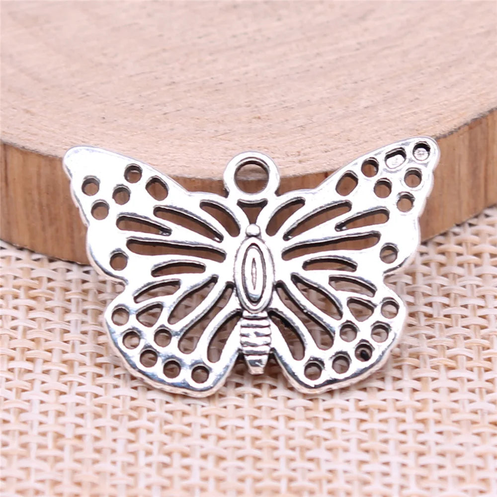 29x20mm 2.97g Multicolor Zinc Alloy Butterfly Charm Pendant for DIY Necklace Bracelet Jewelry Making
