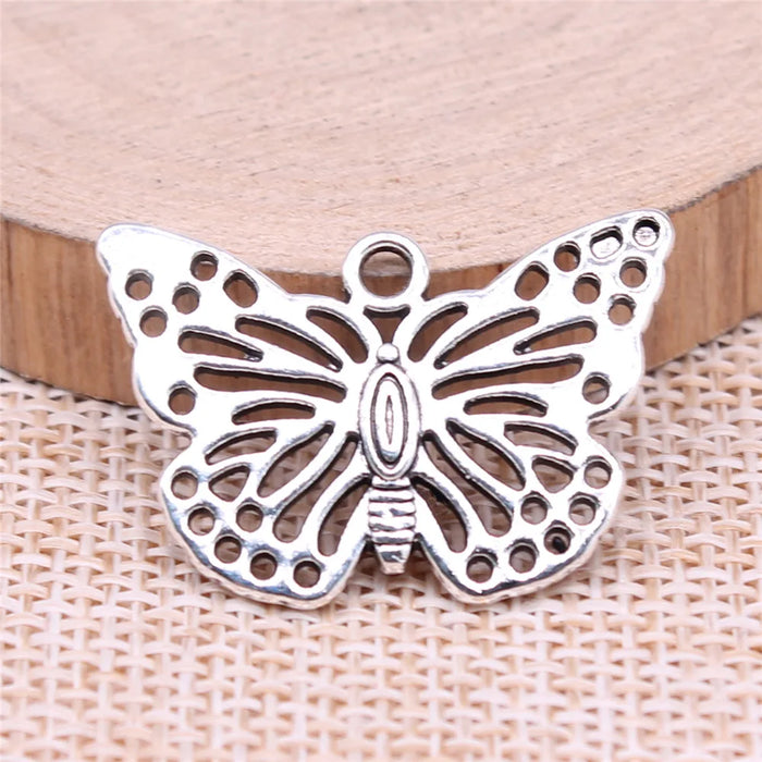 29x20mm 2.97g Multicolor Zinc Alloy Butterfly Charm Pendant for DIY Necklace Bracelet Jewelry Making