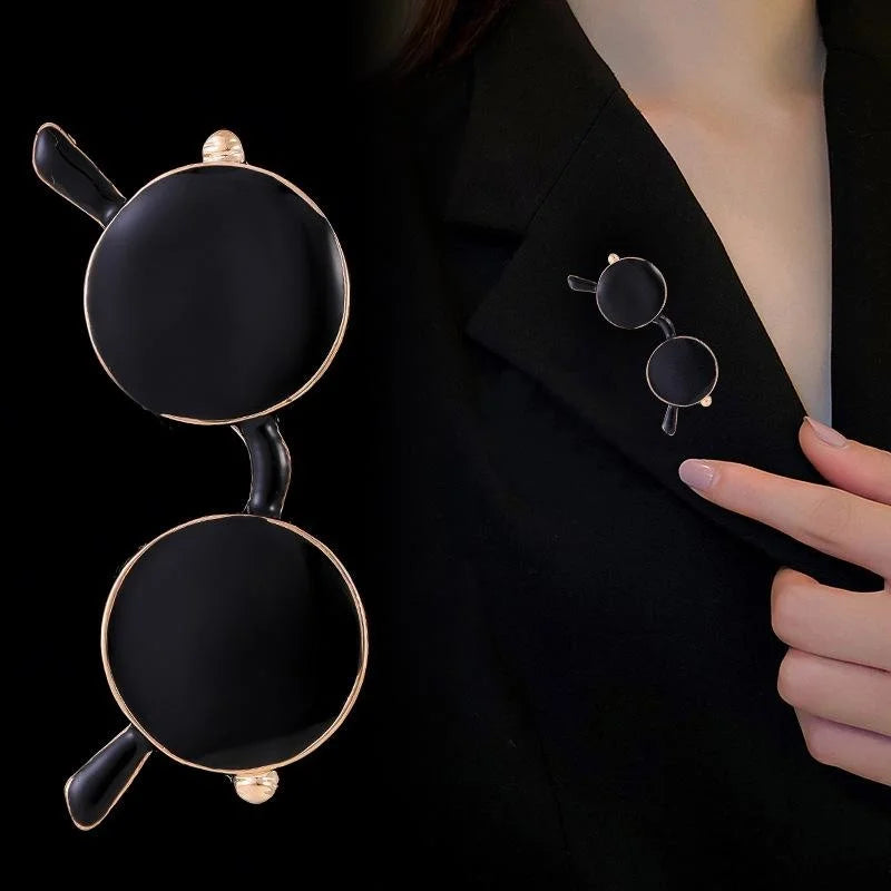 Cute Korean Style Sunglasses Enamel Alloy Brooch For Women, Decorative Lapel Pin Bag Corsage Gift