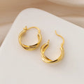 Elegant Gold Alloy C-Shaped Hoop Screw Stud & Clip On No Piercing Minimalist Metal Circle Earrings