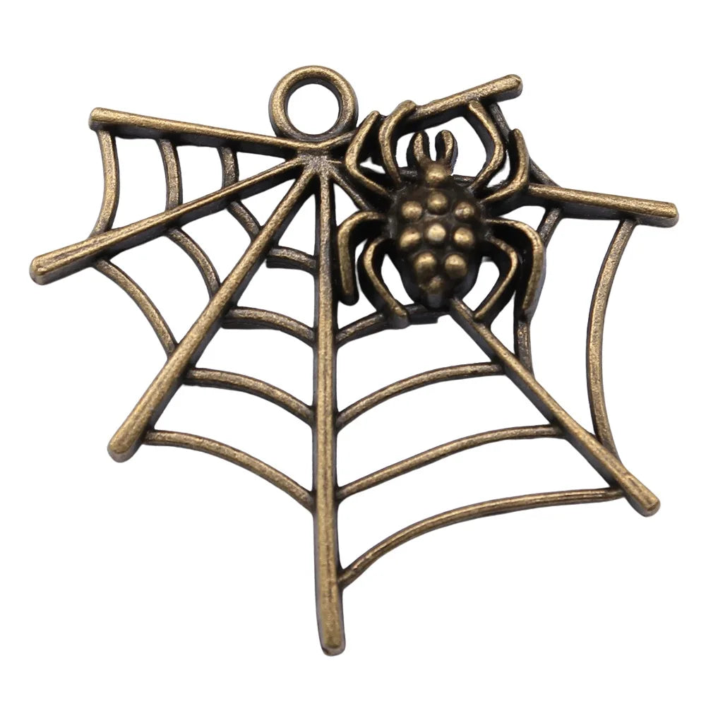 47x42mm 7.9g Multicolor Zinc Alloy Spider Web charm pendant for necklace bracelet DIY jewelry making