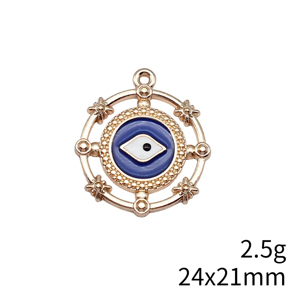 24x21mm 2.5g KC Gold Zinc Alloy Evil Eye Charm Pendant for DIY Necklace Bracelet Jewelry Making