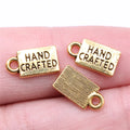 12x6mm 0.6g Antique Gold Zinc Alloy HAND CRAFTED Word Letter Charm Pendant for DIY Handmade Jewelry