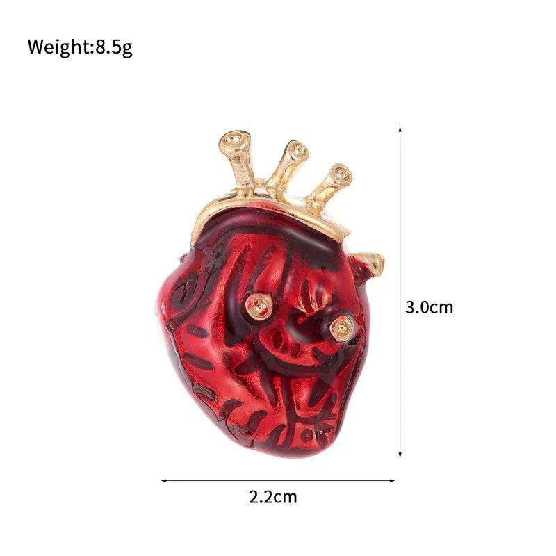 Creative Anatomical Heart Enamel Alloy Brooch, Vintage Medical Organ Lapel Pin Suit Accessory Gift