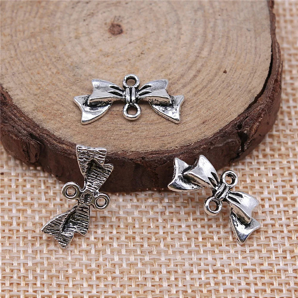 20x9mm 0.7g Multicolor Zinc Alloy Bow Butterfly Connector Charm for DIY Bracelet Necklace Jewelry Making