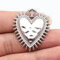 39x34mm 5.7g Antique Silver Zinc Alloy Gothic Heart Charm Pendant for DIY Necklace Jewelry Making