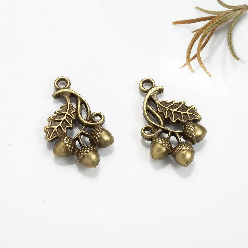 26x16MM Zinc Alloy Leaf Charm Pendant for DIY Necklace Bracelet Jewelry Making