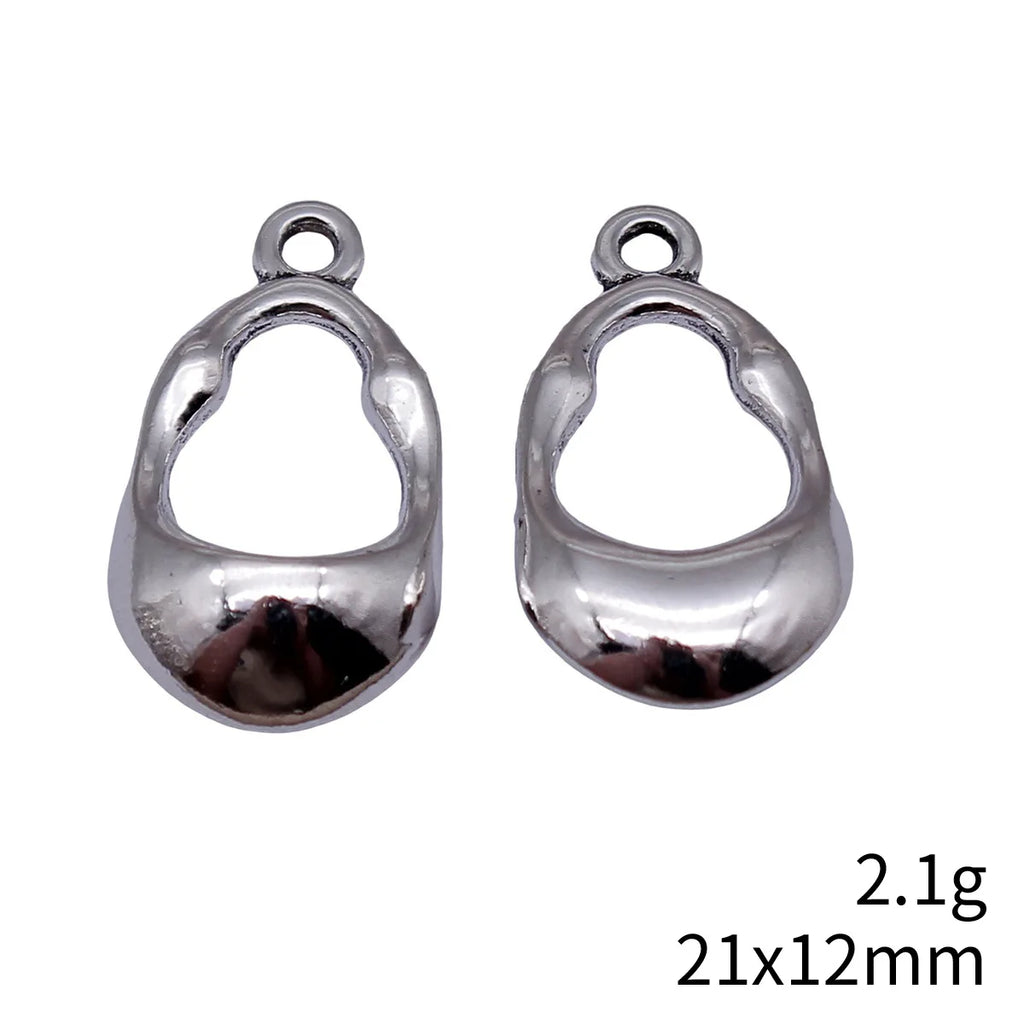 21x12mm 2.1g Multicolor Zinc Alloy Hollow Geometric Earring Charms for DIY Earrings and Jewelry Making