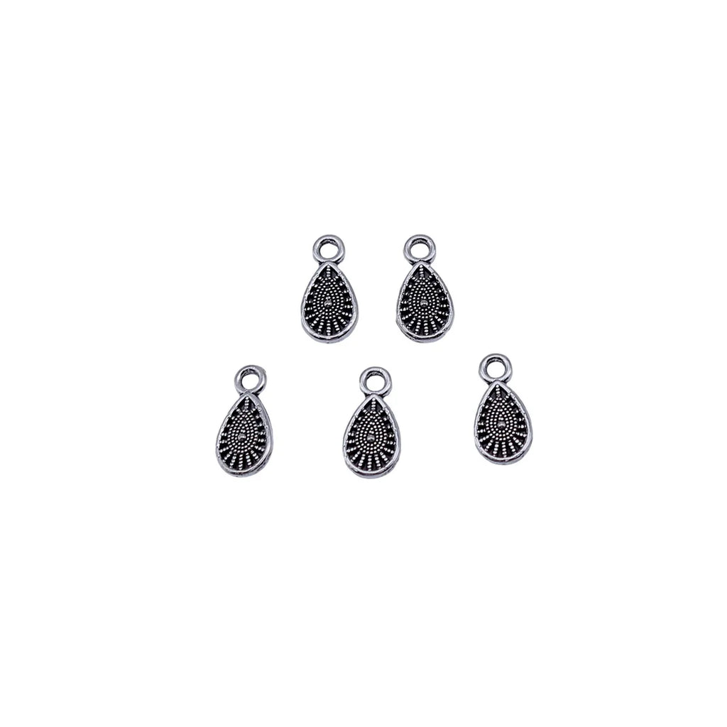 9.8x4.9mm 0.17g Antique Silver Zinc Alloy Teardrop Small Charm Pendant for Bracelet DIY Jewelry Making