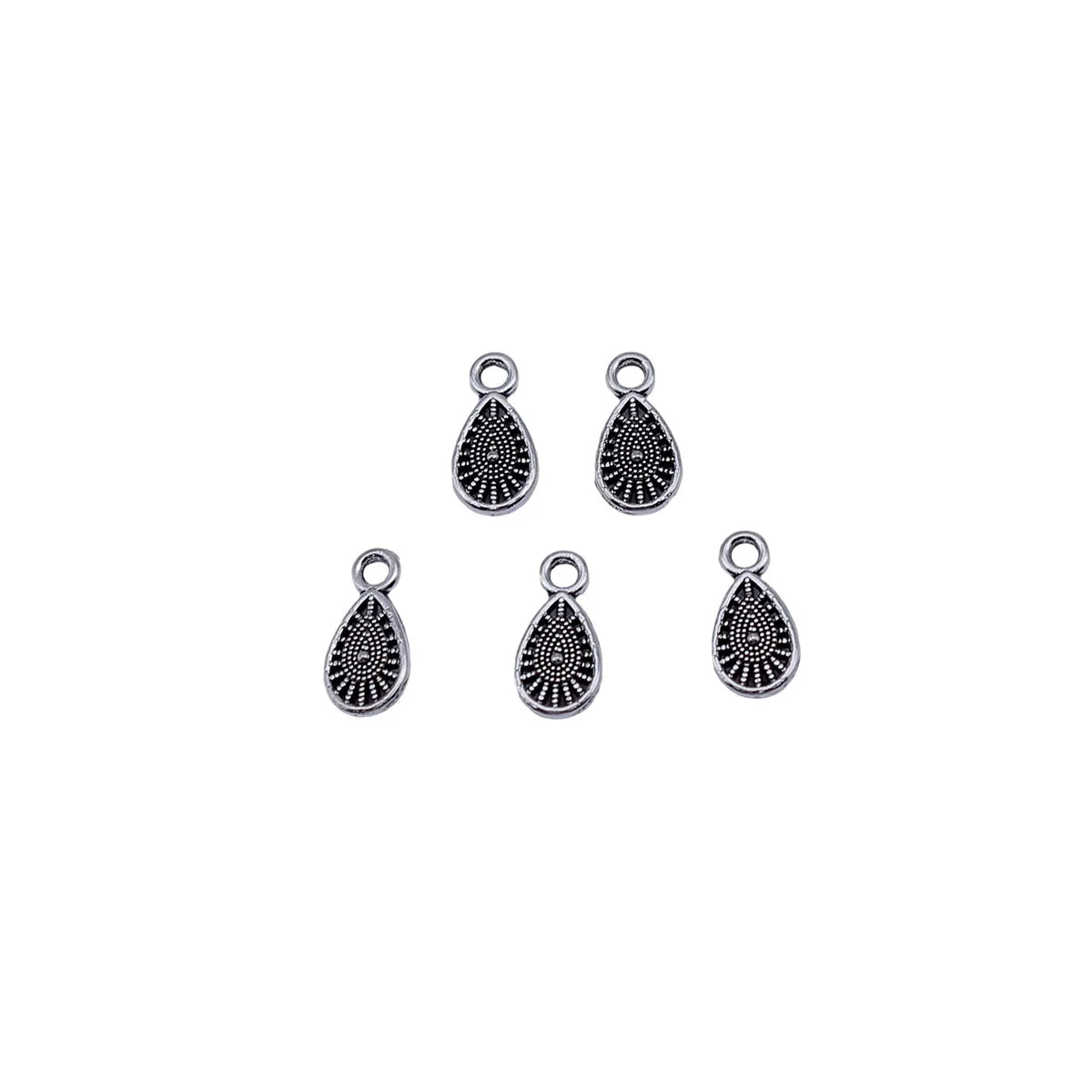 9.8x4.9mm 0.17g Antique Silver Zinc Alloy Teardrop Small Charm Pendant for Bracelet DIY Jewelry Making