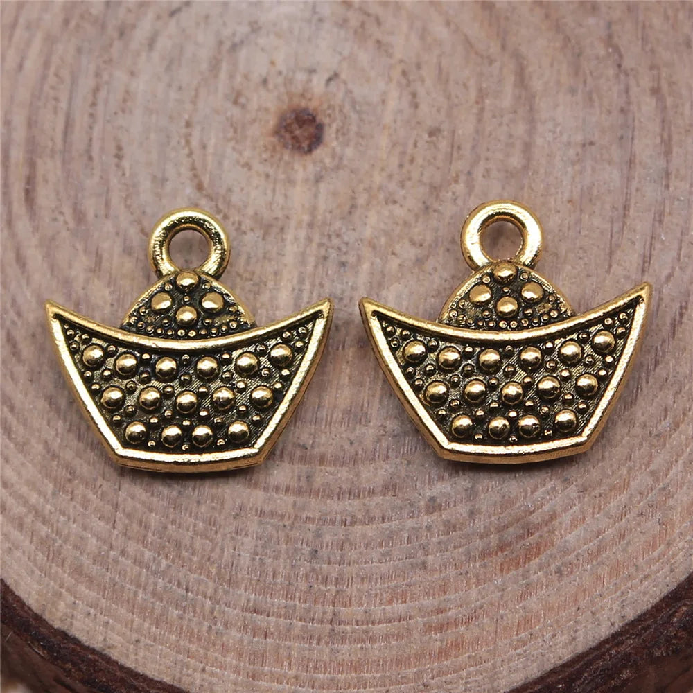 14x13mm 1.6g Multicolor Zinc Alloy Yuanbao Ingot Charm Pendant for DIY Bracelet Jewelry Making
