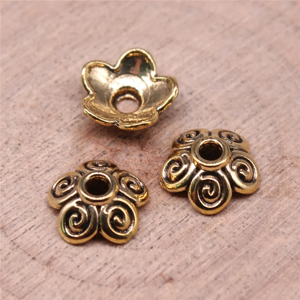 10x4mm 0.5g Multicolor Zinc Alloy Flower Bead Caps Jewelry Findings for DIY Beaded Jewelry Making