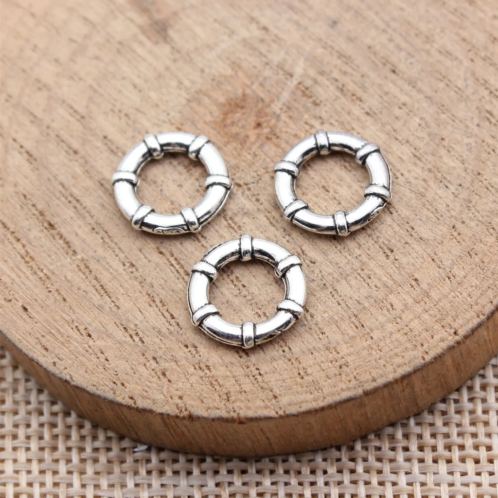 12x12mm 0.59g Multicolor Zinc Alloy Round Ring Connector Charm for DIY Jewelry Making