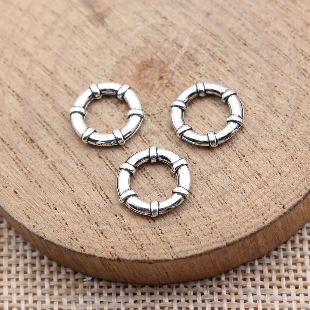 12x12mm 0.59g Multicolor Zinc Alloy Round Ring Connector Charm for DIY Jewelry Making