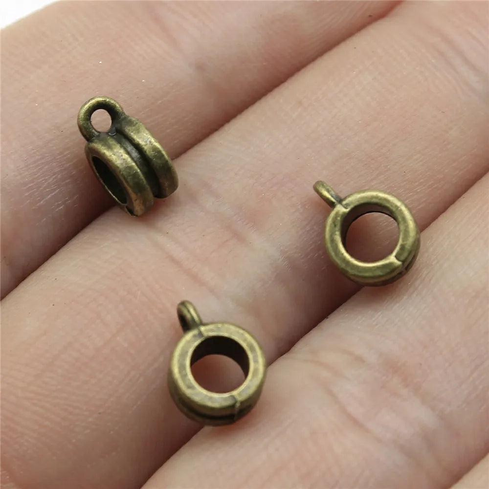 9x7x4mm 0.6g Multicolor Zinc Alloy Pendant Bails Connector Charms for DIY Necklace Bracelet Making