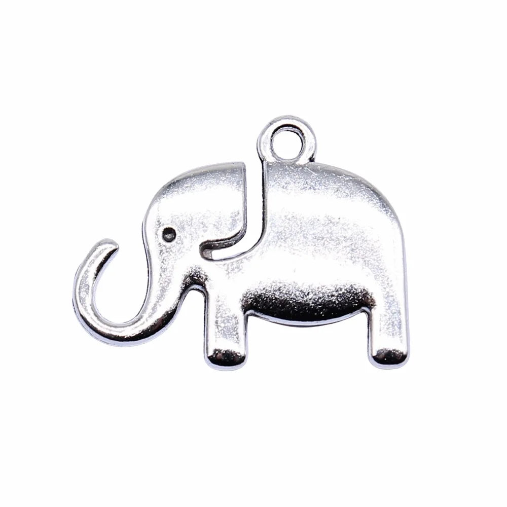 22x17mm 2g Antique Silver Zinc Alloy Elephant Charm Pendant for DIY Necklace Bracelet Making