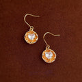 Old Money Minimalist Copper Zircon Heart Geometric Round Drop Earrings